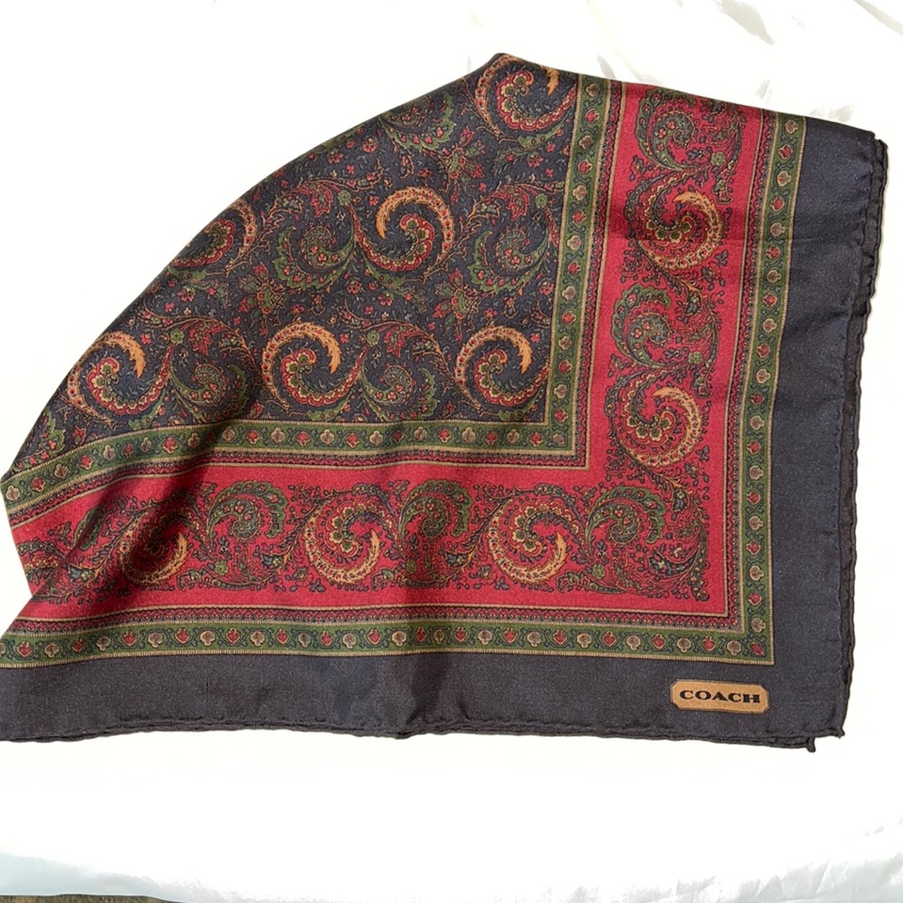 Coach Vintage Silk Scarf 33” sq.